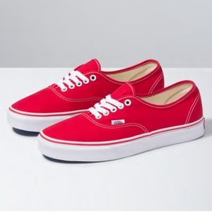 “Authentic” vans (red) 7 in men 8.5 in women